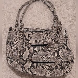 Rosetti Black and White Snake Print Shoulder Bag